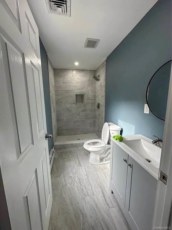 Bathroom, Glass Shower, Interior, Marble, Recessed Lighting