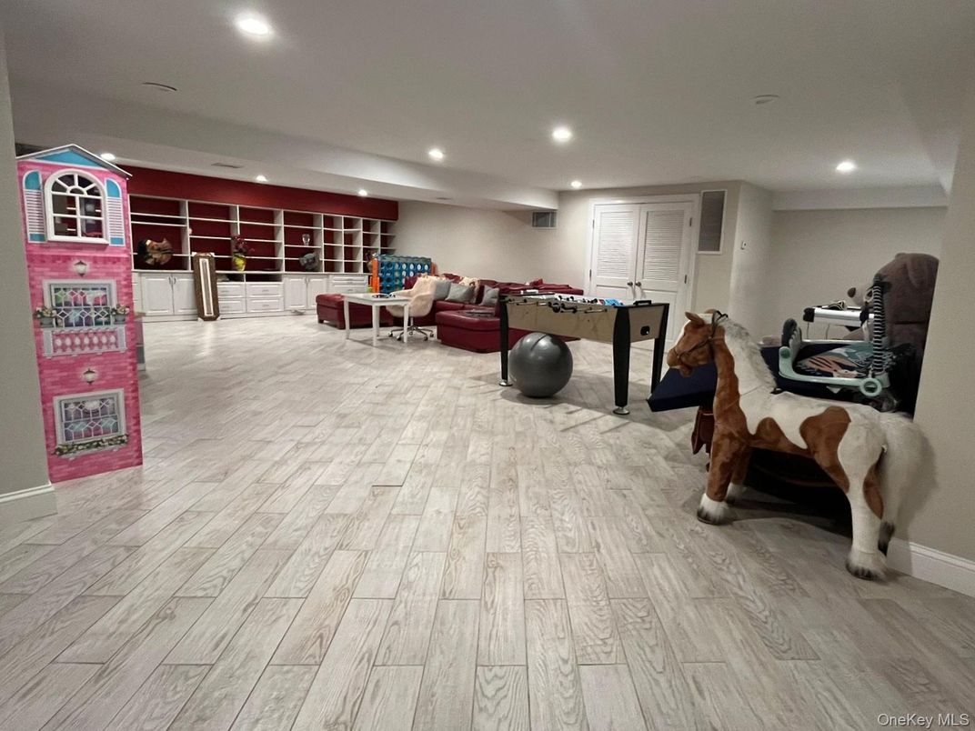 Game Room, Interior, Recessed Lighting, Wood Texture Flooring