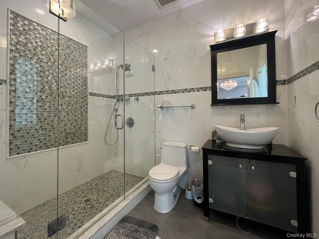 Bathroom, Glass Shower, Interior, Marble Walls