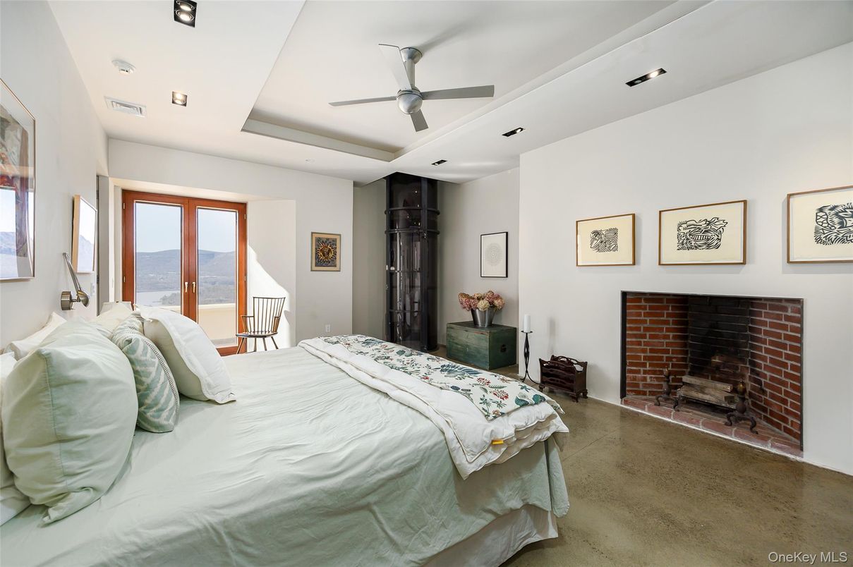 Bedroom, Fireplace, Interior, Recessed Lighting