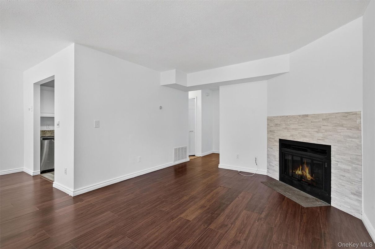 Empty room, Fireplace, Interior, Wood Texture Flooring