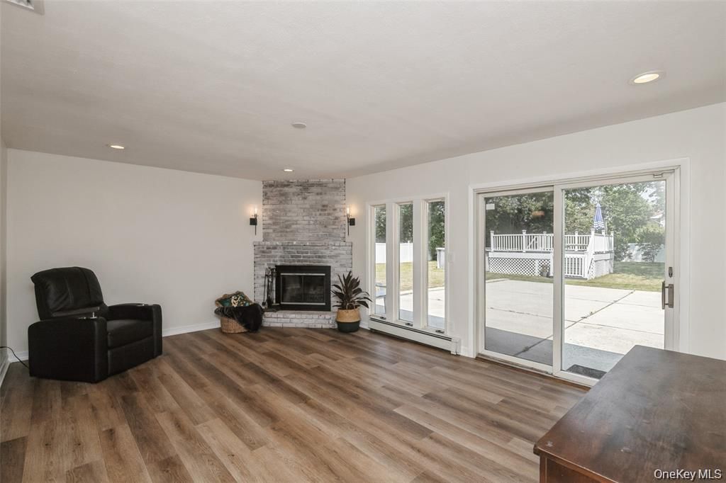 Fireplace, Interior, Recessed Lighting, Wood Texture Flooring