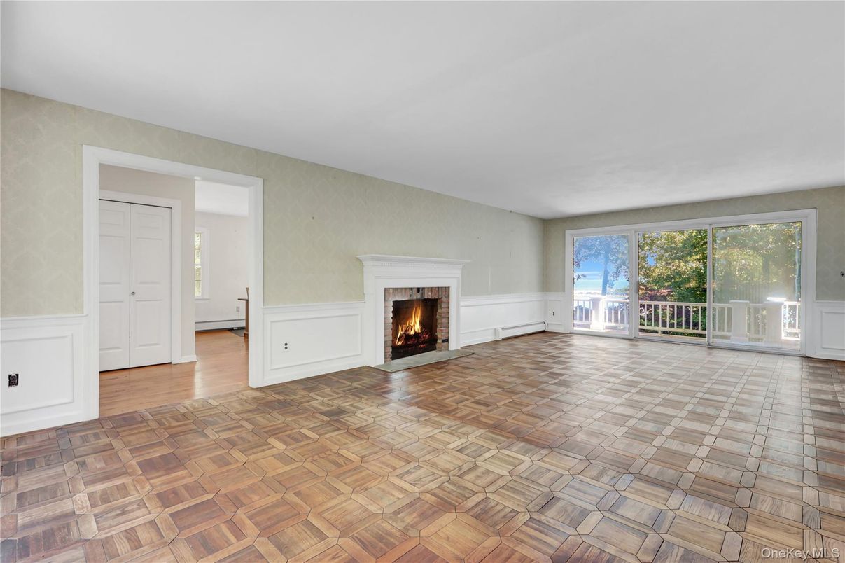 Empty room, Fireplace, Interior, Wood Texture Flooring