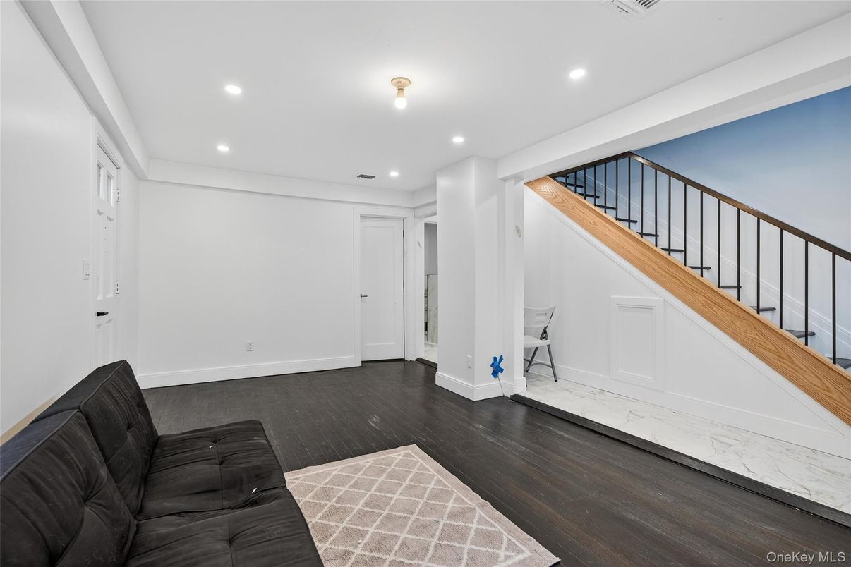 Interior, Marble, Recessed Lighting, Wood Texture Flooring