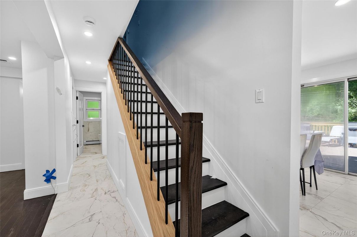 Interior, Marble, Recessed Lighting, Wood Texture Flooring