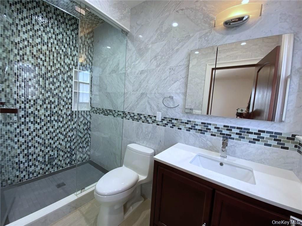 Bathroom, Glass Shower, Interior, Marble Walls