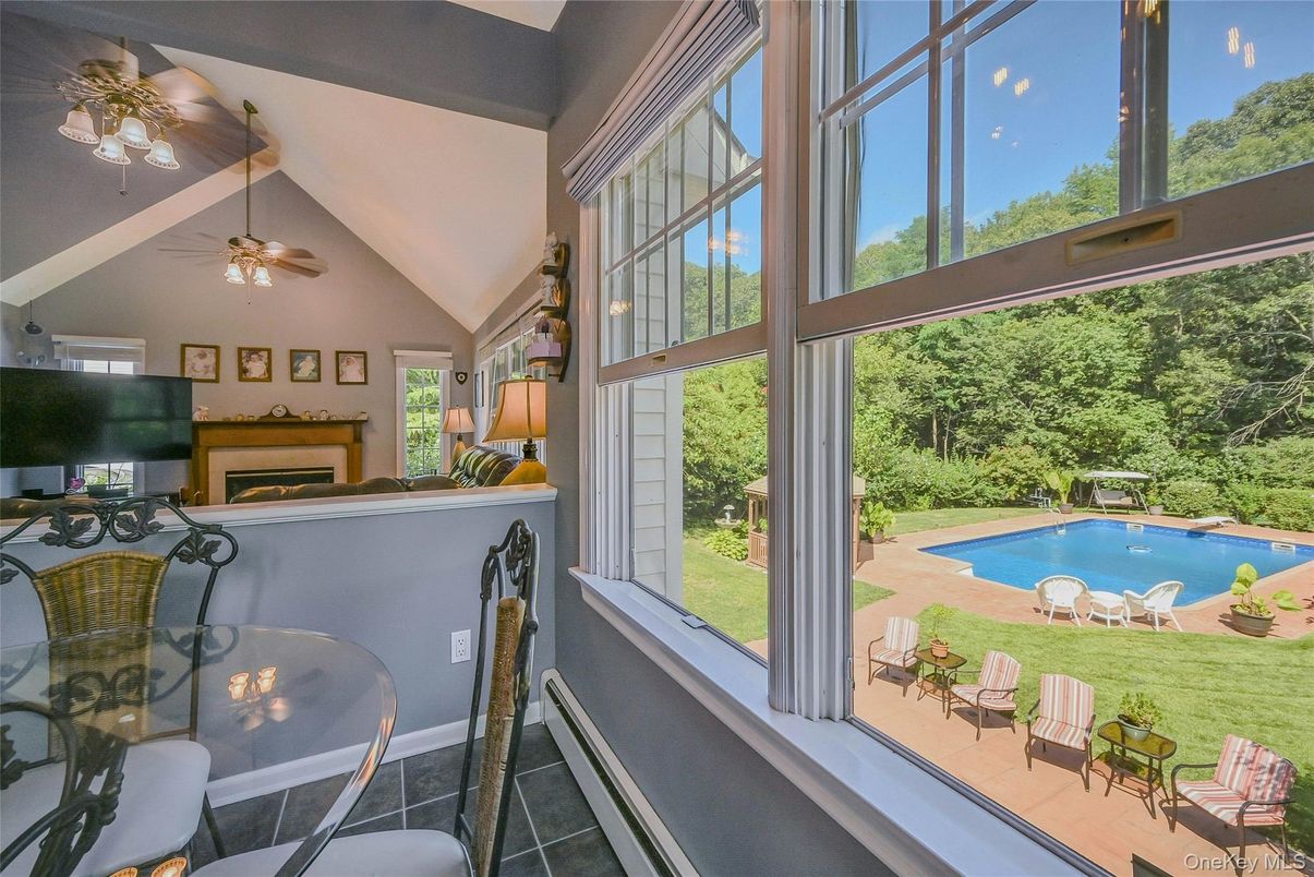 Fireplace, Interior, Pool, Sun Room