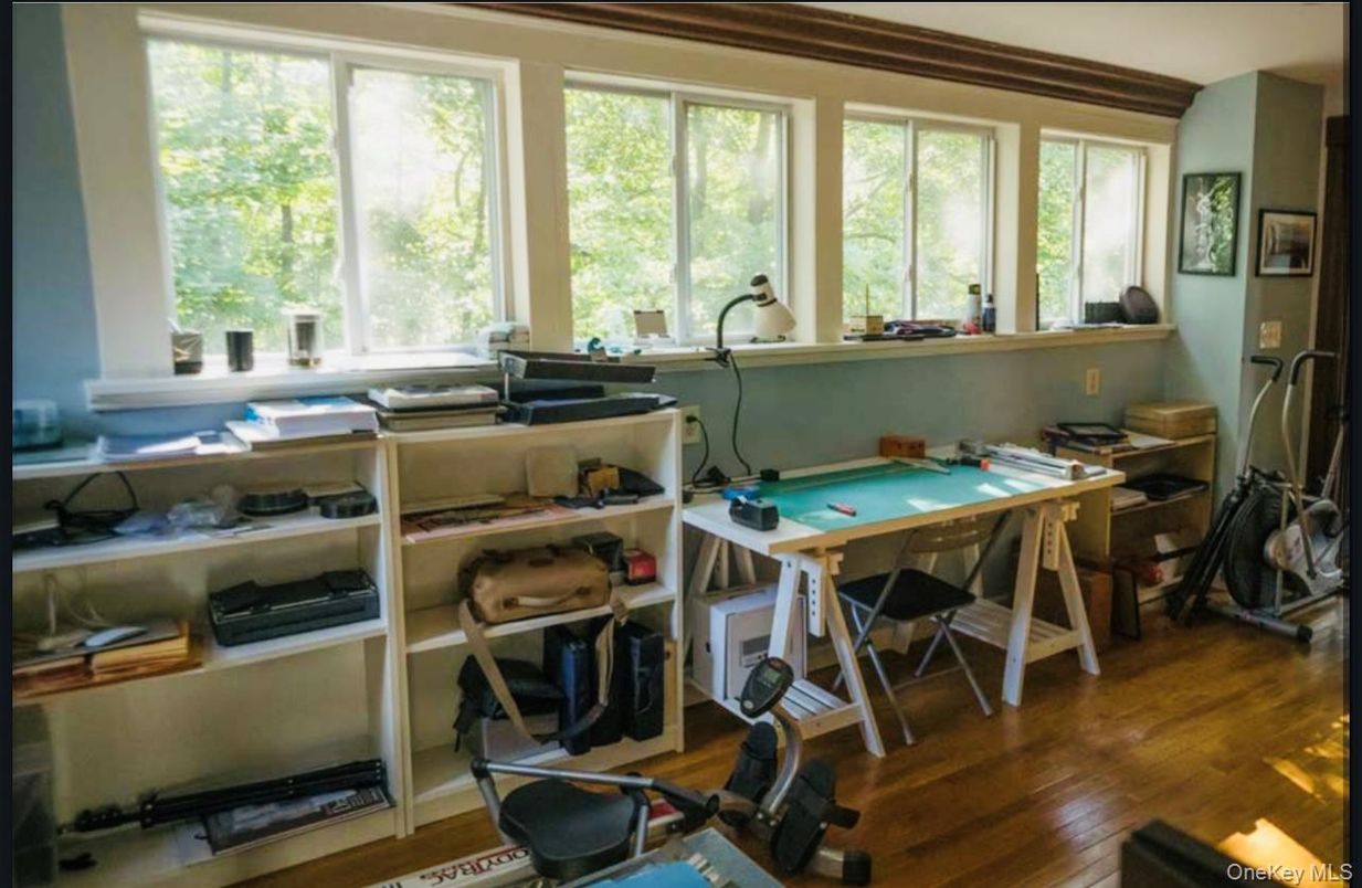 Fitness Equipment, Home Office, Interior, Wood Texture Flooring