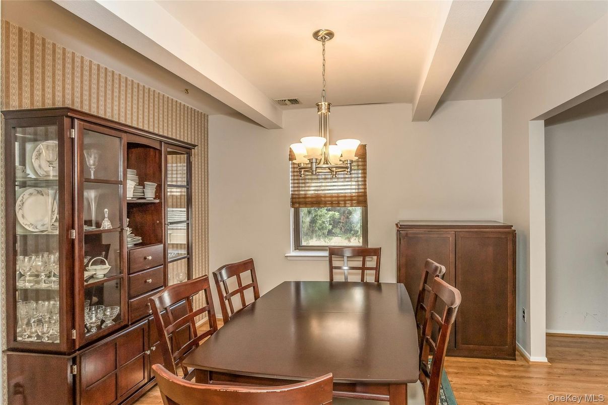 Chandelier, Dining room, Interior, Wood Texture Flooring
