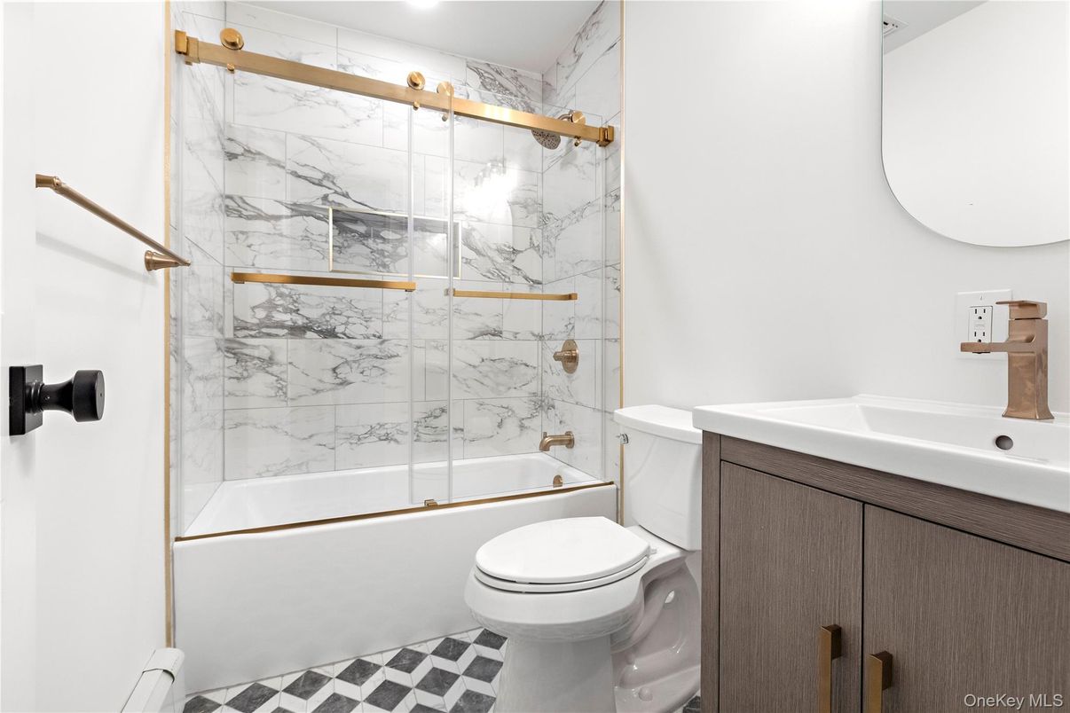 Bathroom, Glass Shower, Interior, Marble Walls