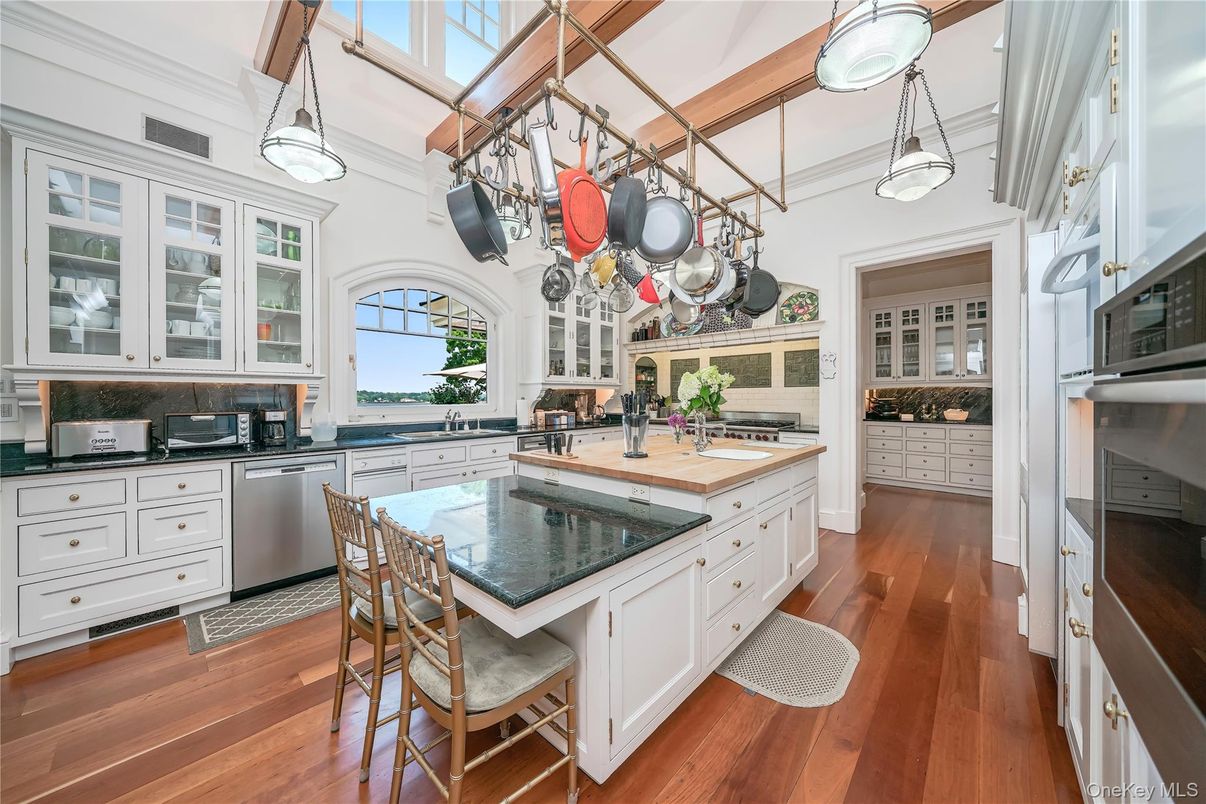 Interior, Kitchen, Pendant Lights, Stainless Steel Appliances, Wood Texture Flooring