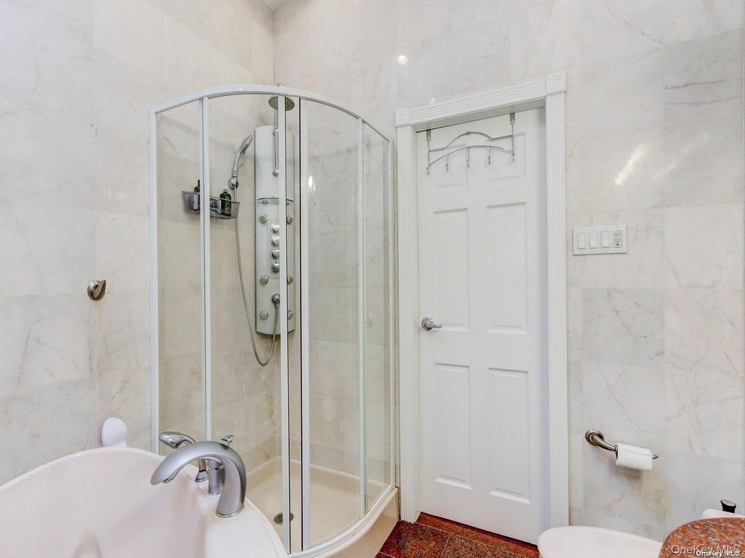 Bathroom, Glass Shower, Interior, Marble Walls
