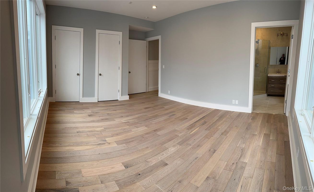 Bathroom, Empty room, Interior, Recessed Lighting, Wood Texture Flooring