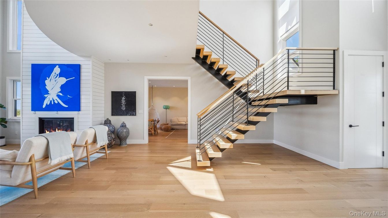 Fireplace, Interior, Recessed Lighting, Wood Texture Flooring