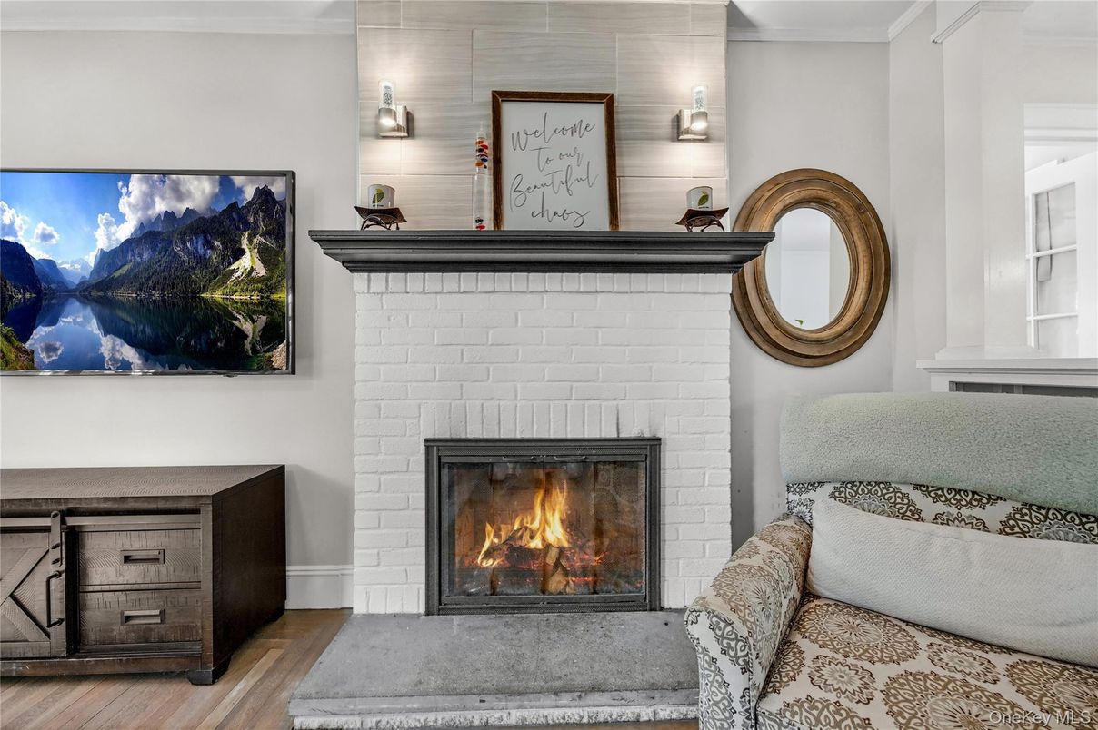 Fireplace, Interior, Wood Texture Flooring