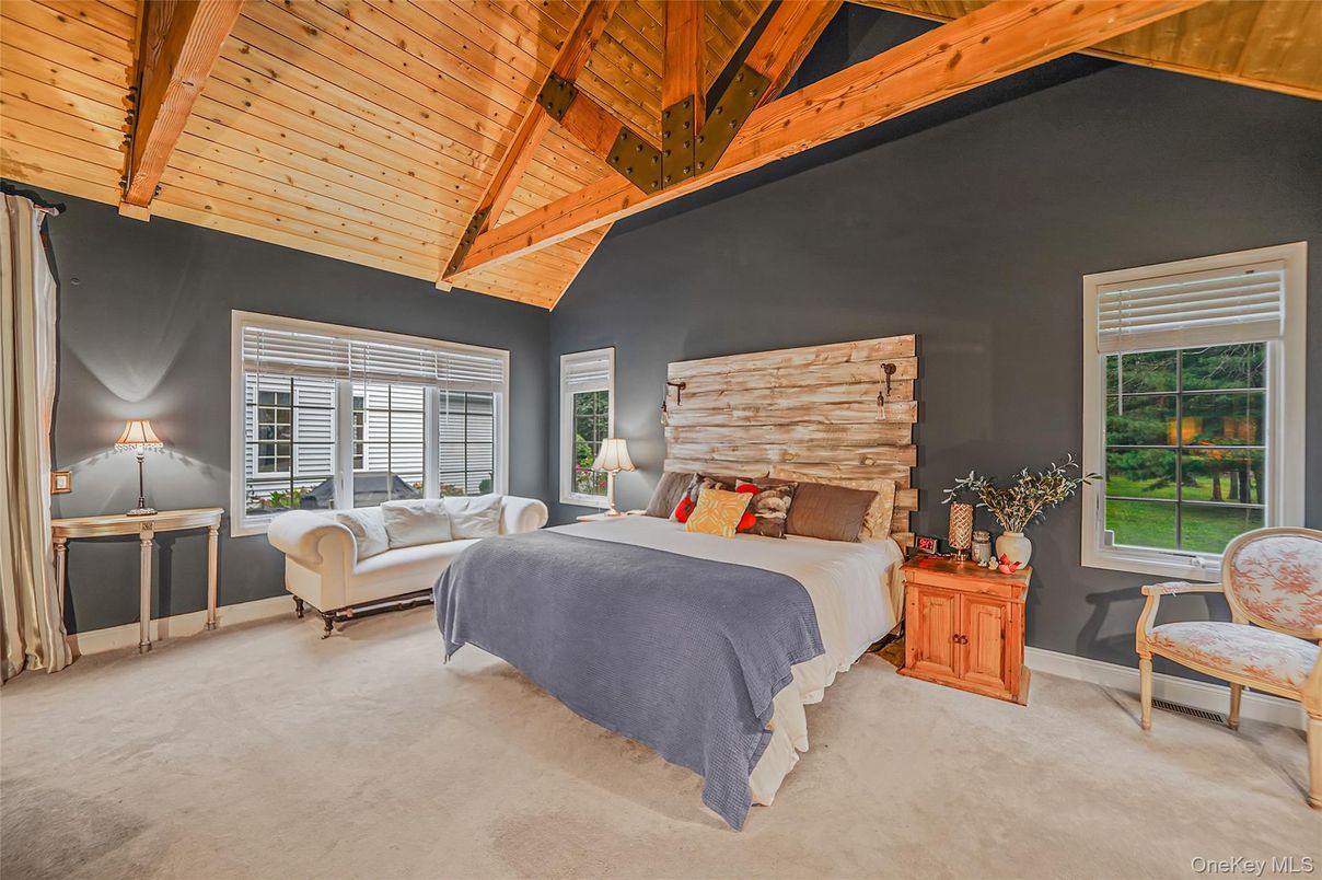 Bedroom, Interior, Wooden Beams, Wooden Ceilings