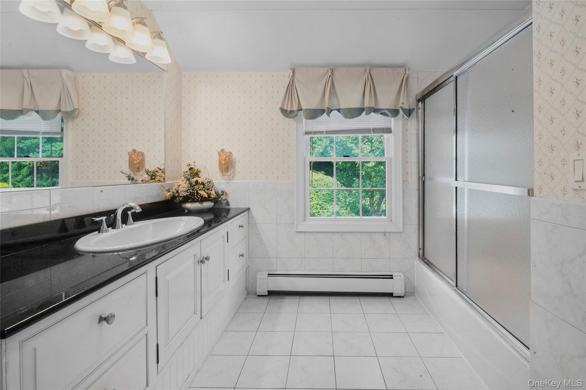 Bathroom, Glass Shower, Interior, Tile Countertops
