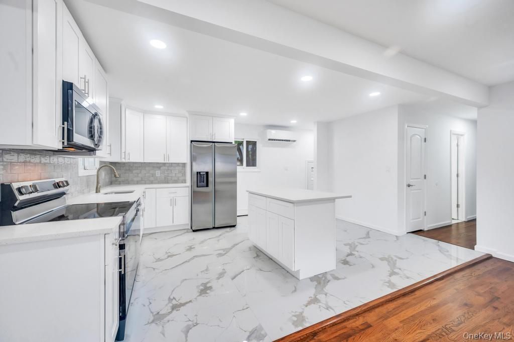 Interior, Kitchen, Marble, Recessed Lighting, Stainless Steel Appliances