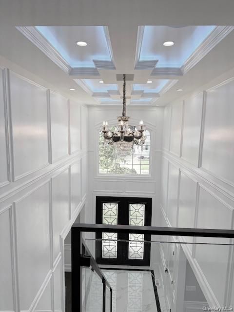 Chandelier, Interior, Marble, Recessed Lighting
