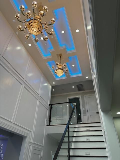 Chandelier, Interior, Recessed Lighting