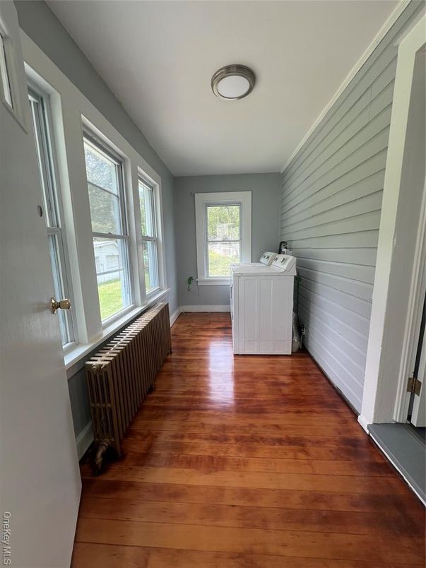 Interior, Washer, Wood Texture Flooring