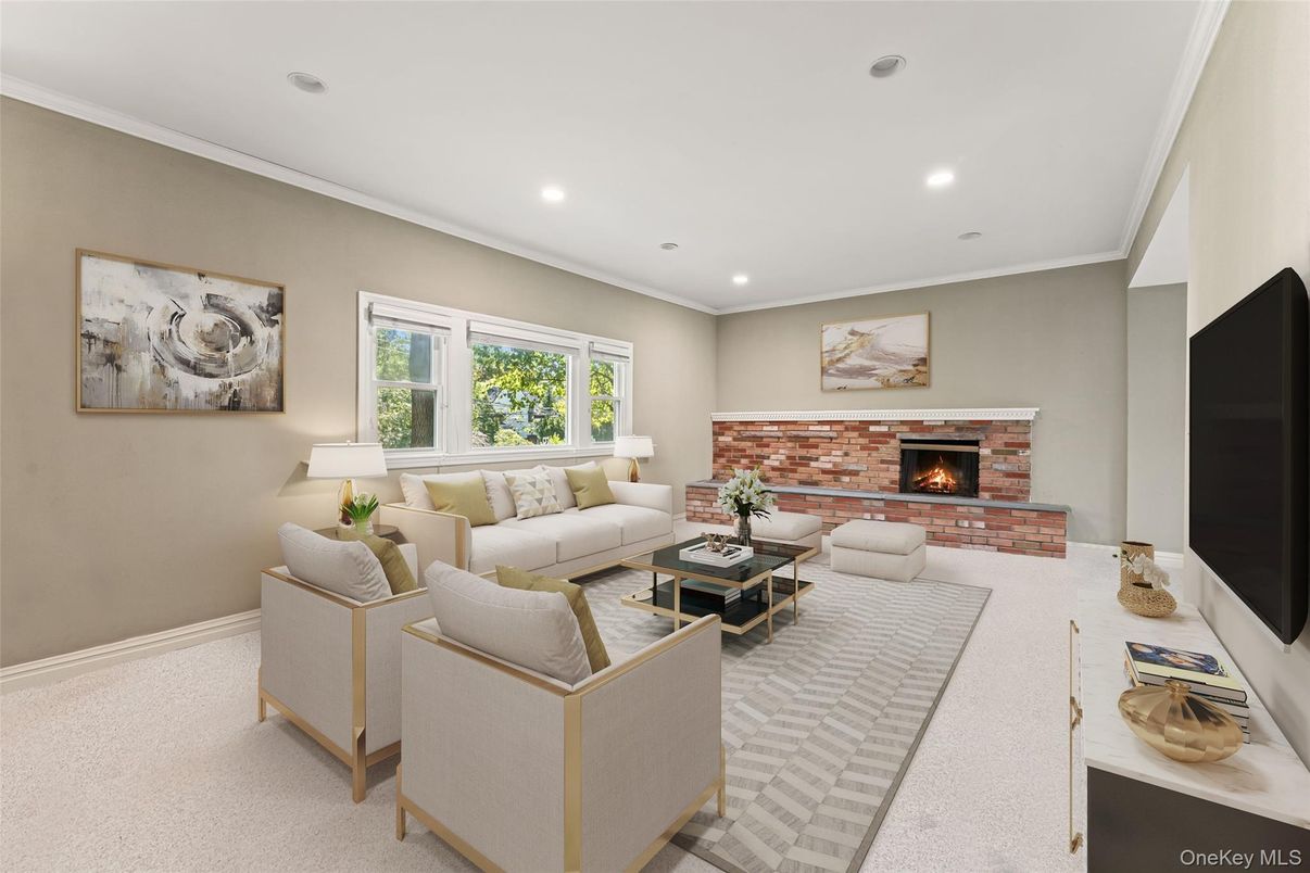 Fireplace, Interior, Living room, Recessed Lighting