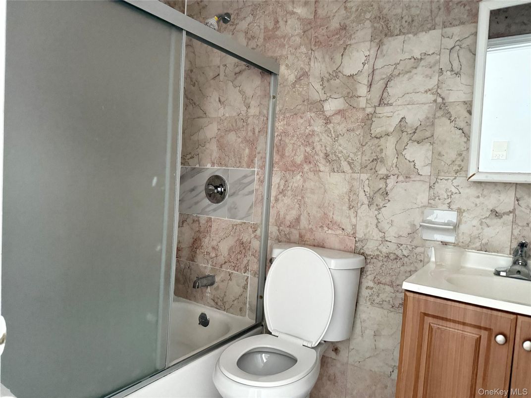 Bathroom, Glass Shower, Interior, Marble Walls