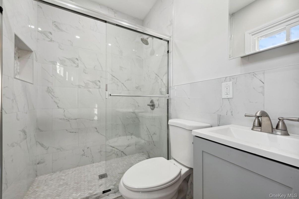 Bathroom, Glass Shower, Interior, Marble Walls