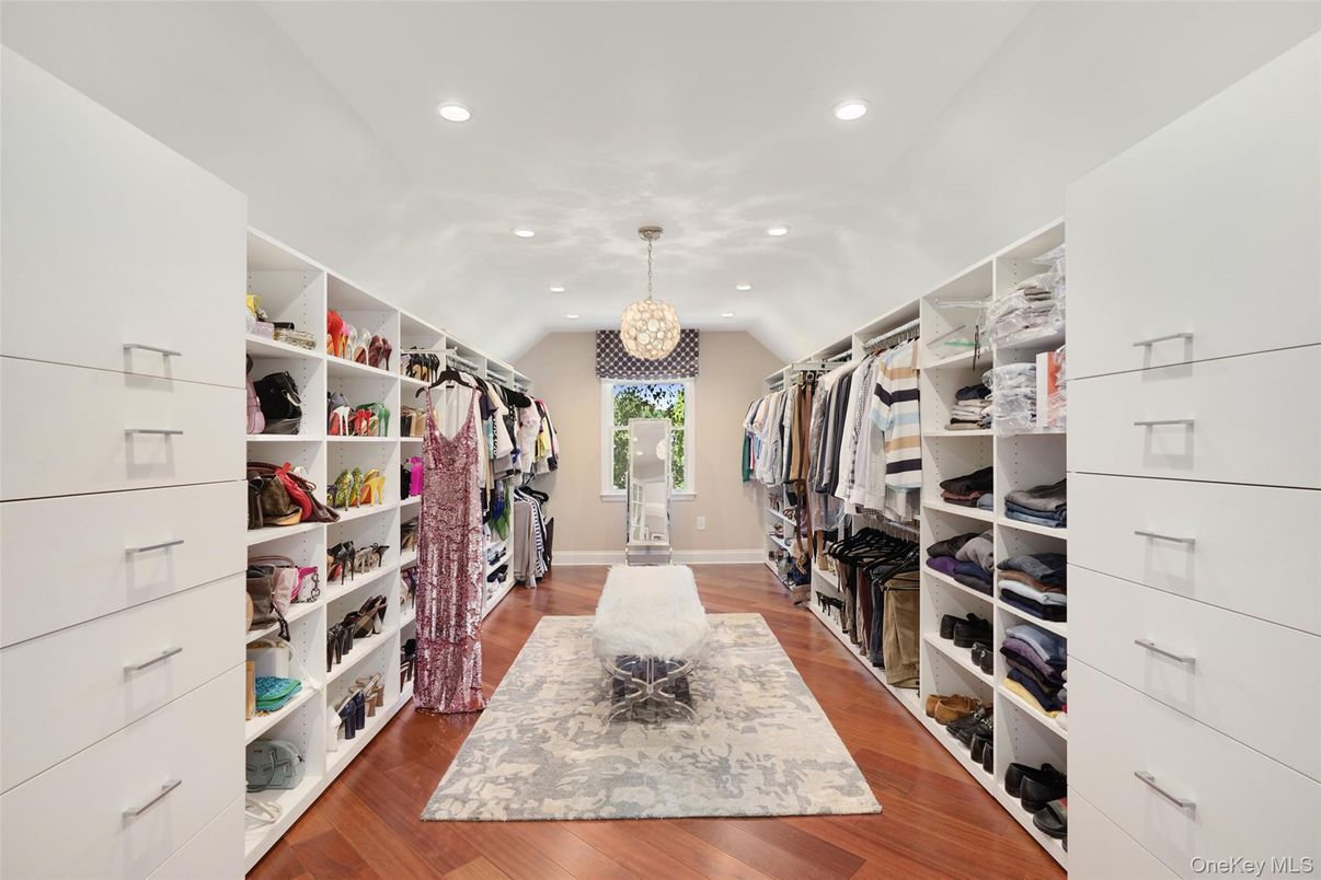 Chandelier, Interior, Recessed Lighting, Walk-in Closets, Wood Texture Flooring