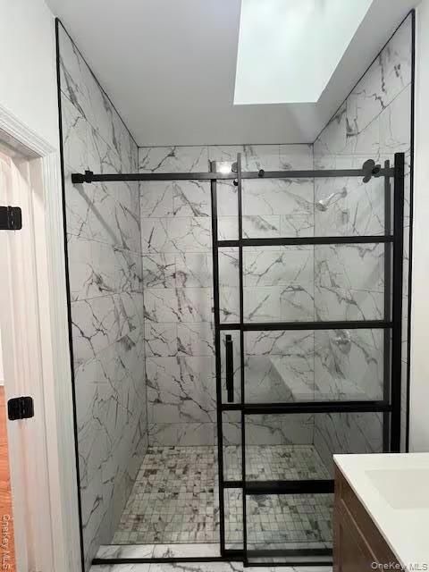 Bathroom, Glass Shower, Interior, Marble Walls