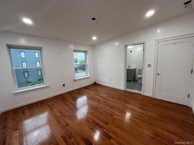 Bathroom, Empty room, Interior, Recessed Lighting, Wood Texture Flooring