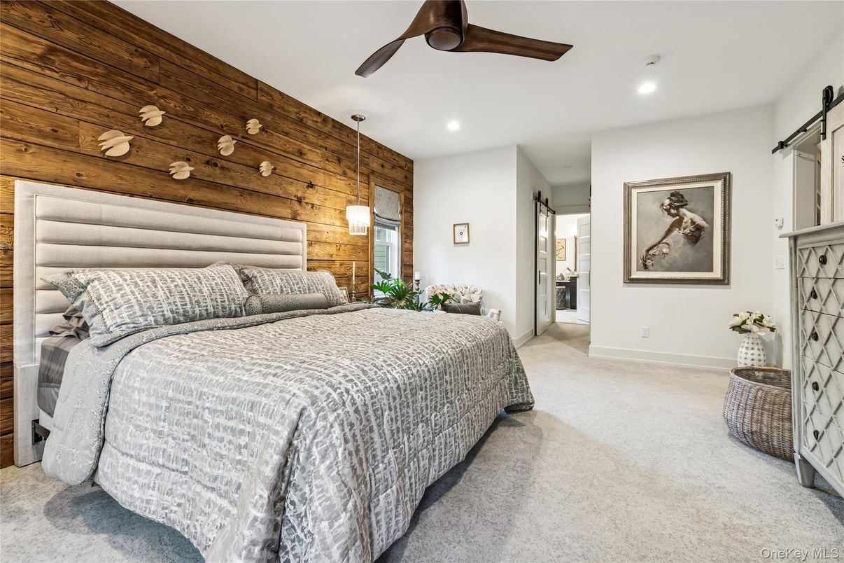 Bedroom, Interior, Recessed Lighting, Wooden Walls