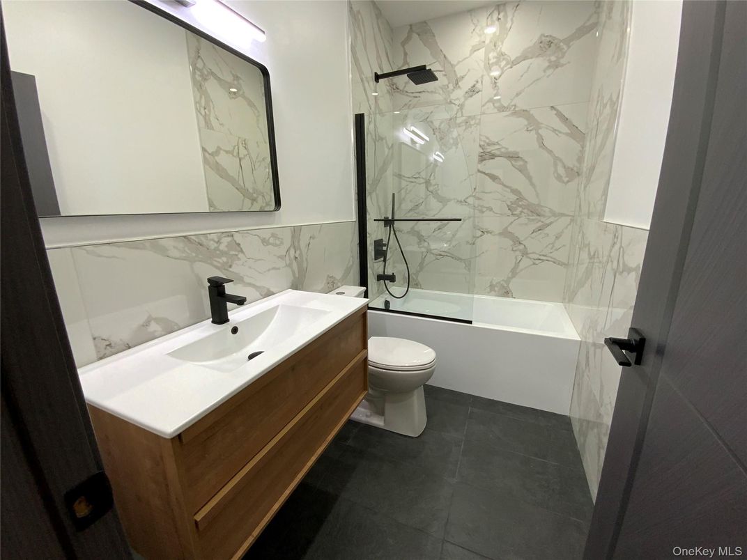 Bathroom, Glass Shower, Interior, Marble Walls