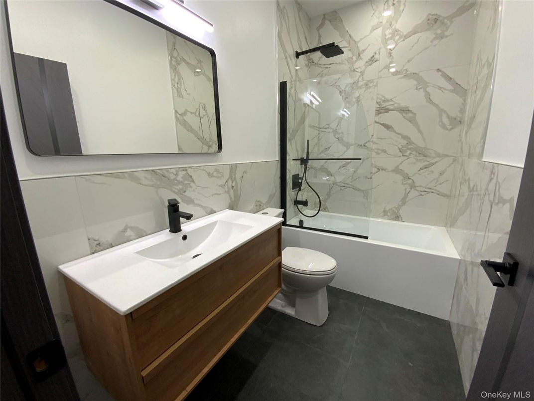 Bathroom, Glass Shower, Interior, Marble Walls