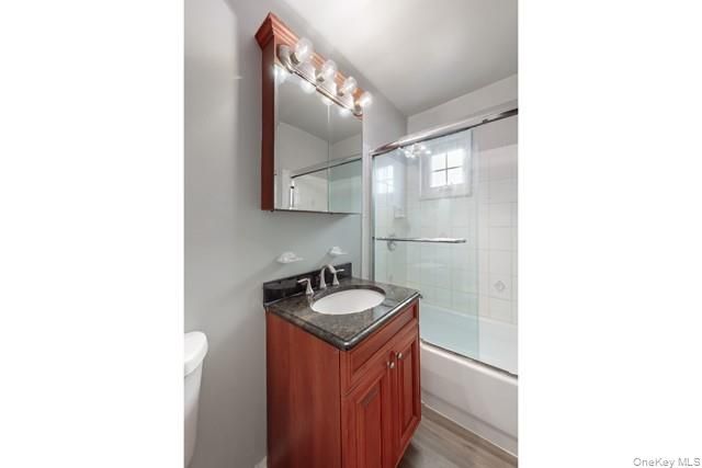Bathroom, Glass Shower, Interior, Wood Texture Flooring