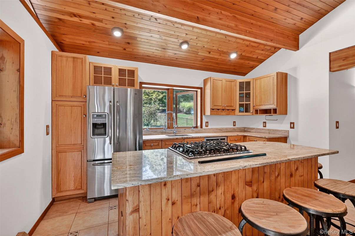 Interior, Kitchen, Recessed Lighting, Stainless Steel Appliances, Wooden Ceilings