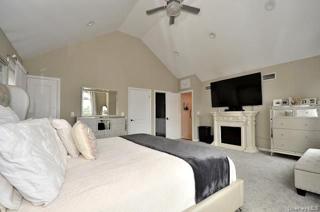 Bedroom, Fireplace, Interior