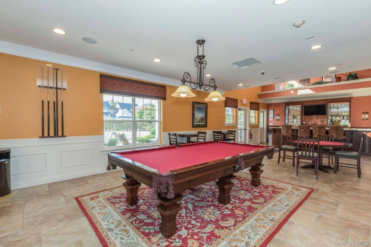 Billiard Table, Game Room, Interior, Pendant Lights, Recessed Lighting