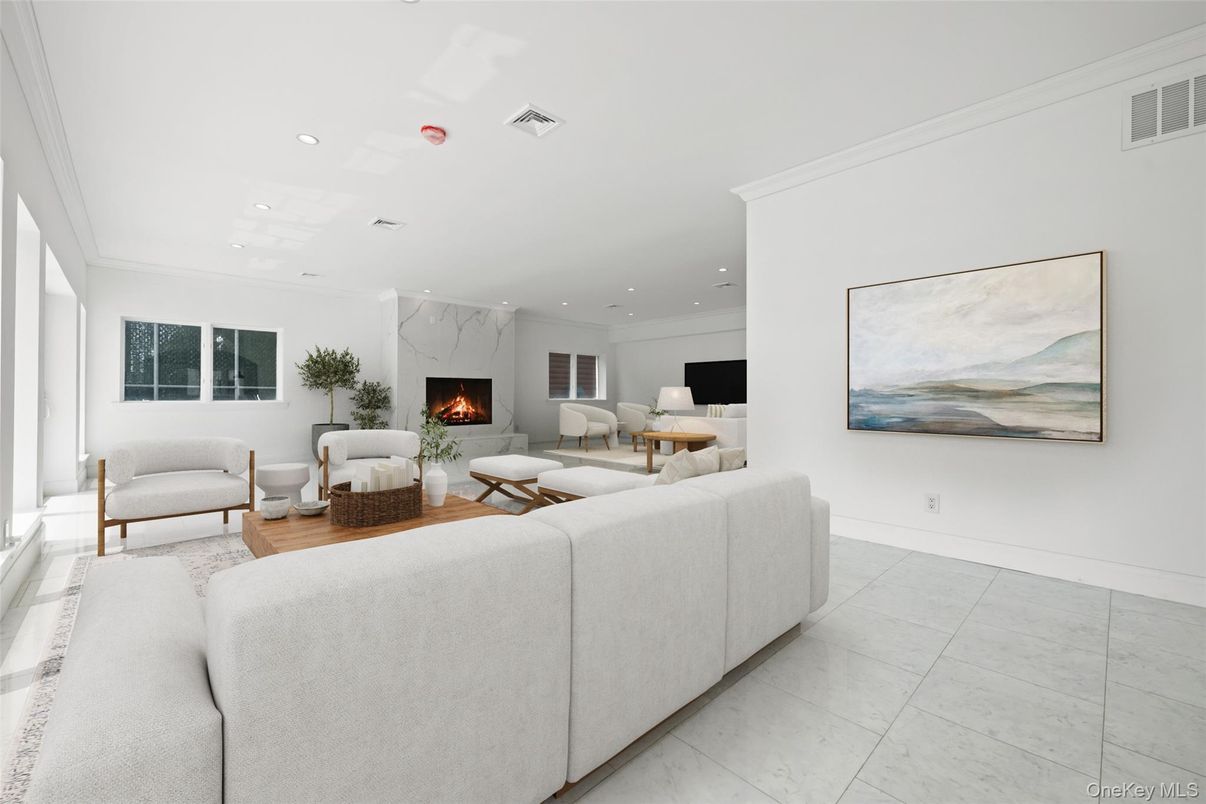 Fireplace, Interior, Living room, Recessed Lighting