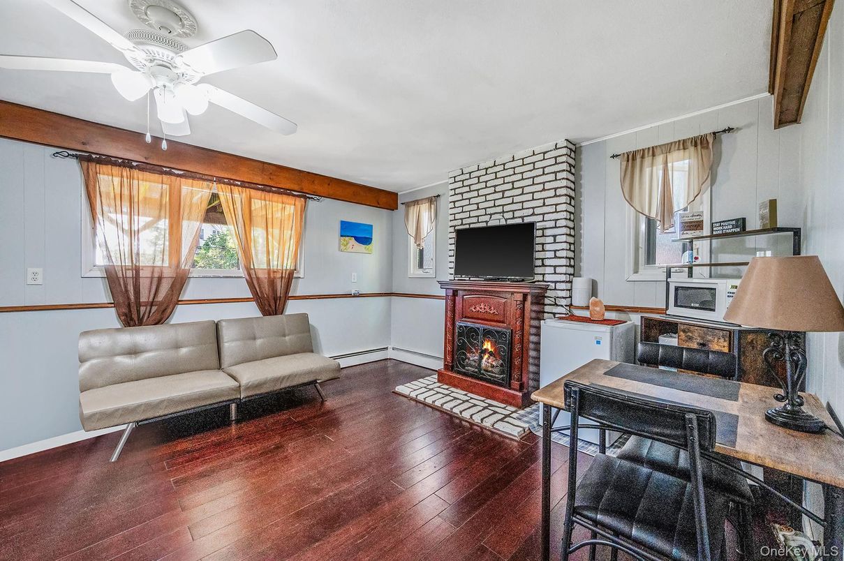 Fireplace, Interior, Stone Walls, Wooden Beams, Wood Texture Flooring