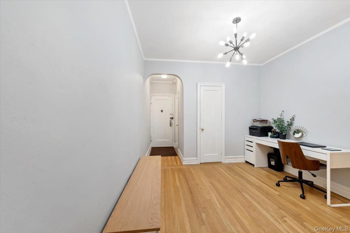 Home Office, Interior, Pendant Lights, Wood Texture Flooring