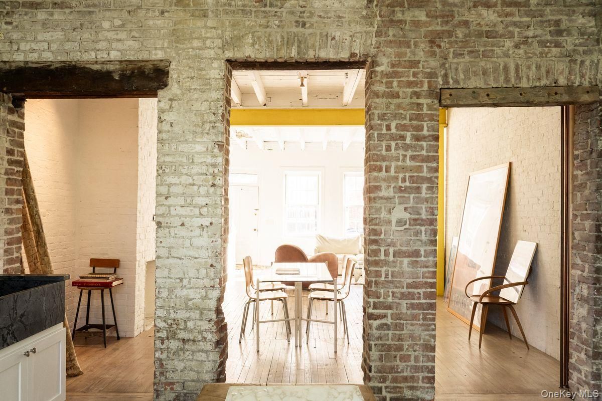 Interior, Stone Walls, Wood Texture Flooring