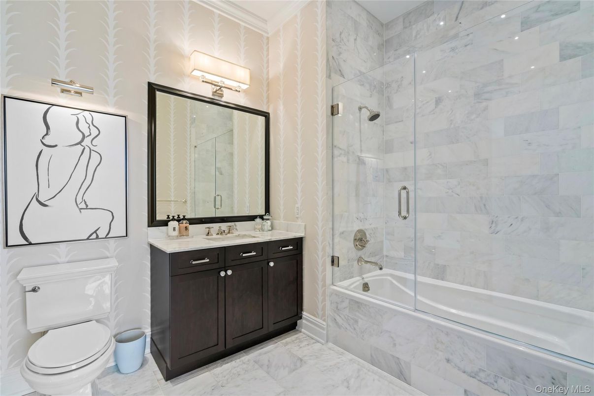 Bathroom, Glass Shower, Interior, Marble, Marble Walls