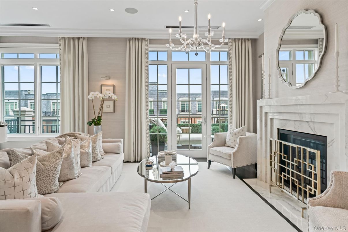 Chandelier, Fireplace, Interior, Living room, Recessed Lighting, Water