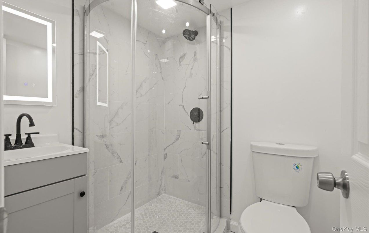 Bathroom, Glass Shower, Interior, Marble Walls