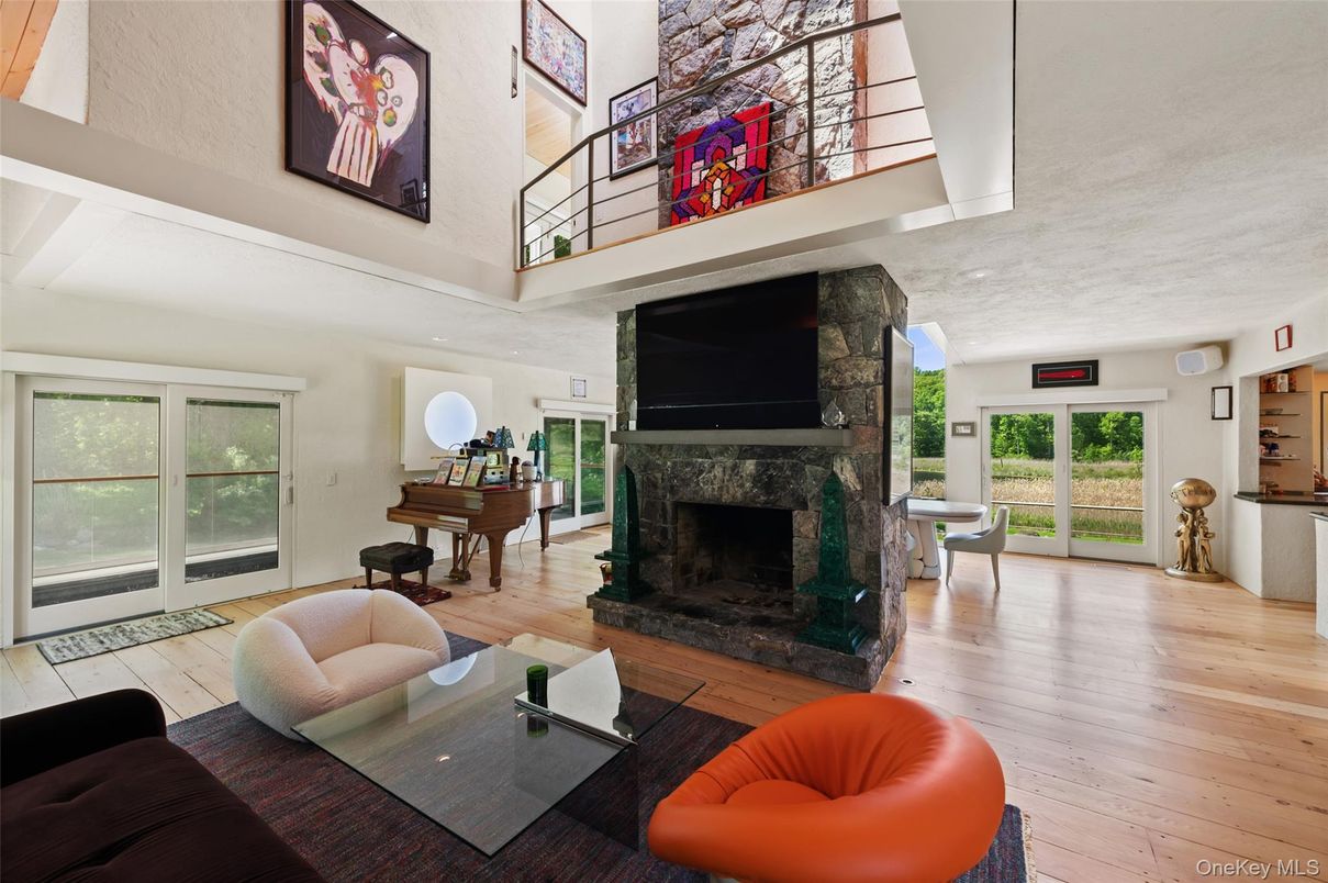 Fireplace, Interior, Living room, Piano, Wood Texture Flooring