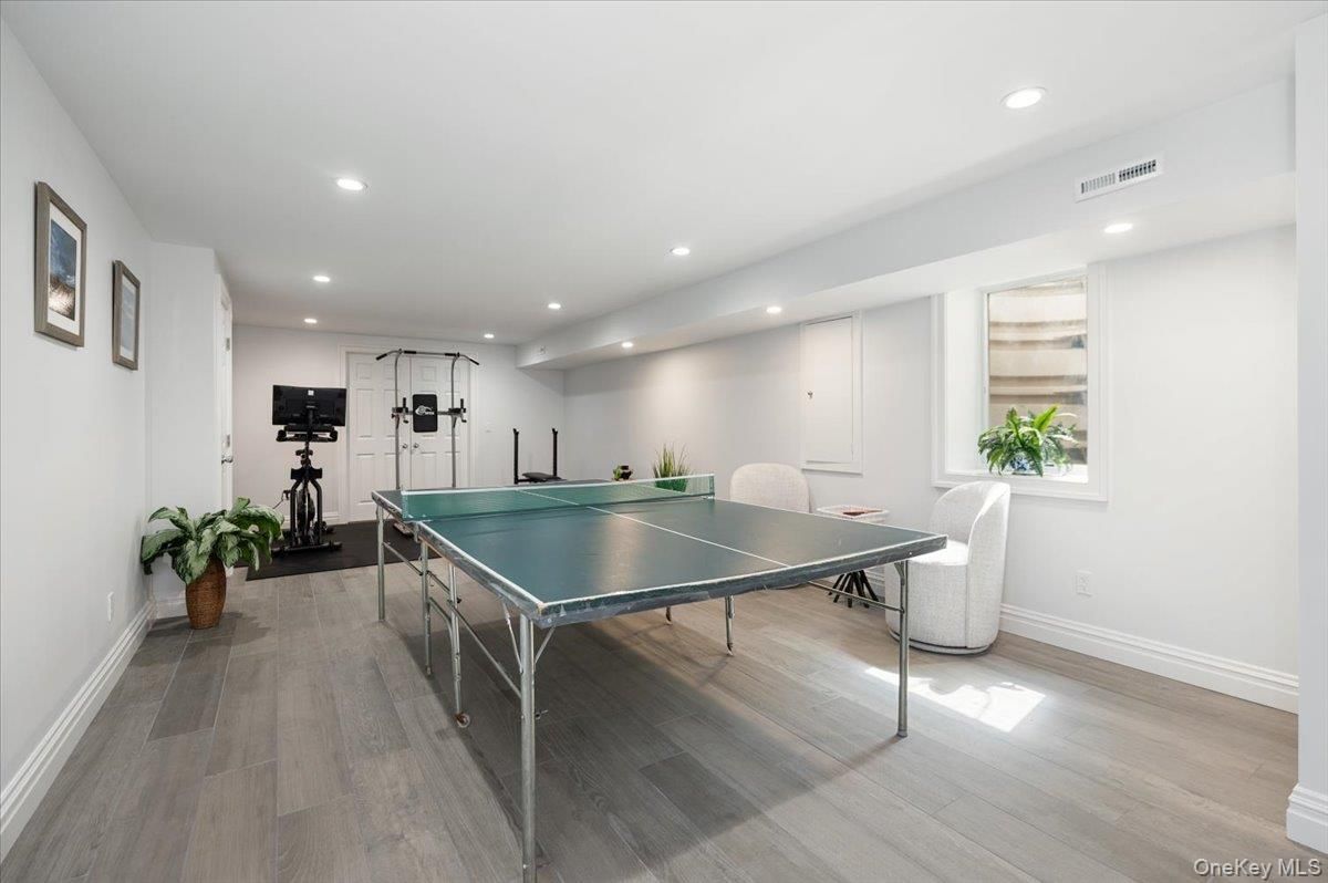 Fitness Equipment, Game Room, Interior, Recessed Lighting, Wood Texture Flooring