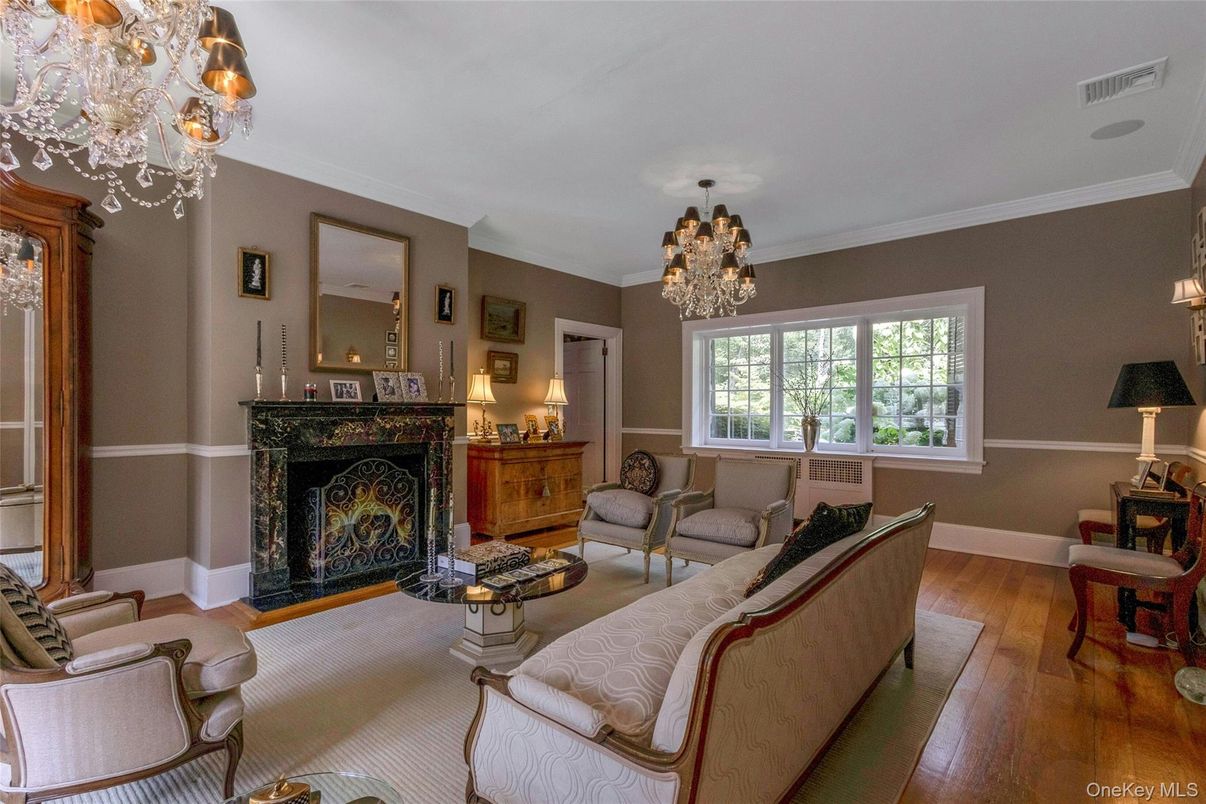 Chandelier, Fireplace, Interior, Living room, Wood Texture Flooring