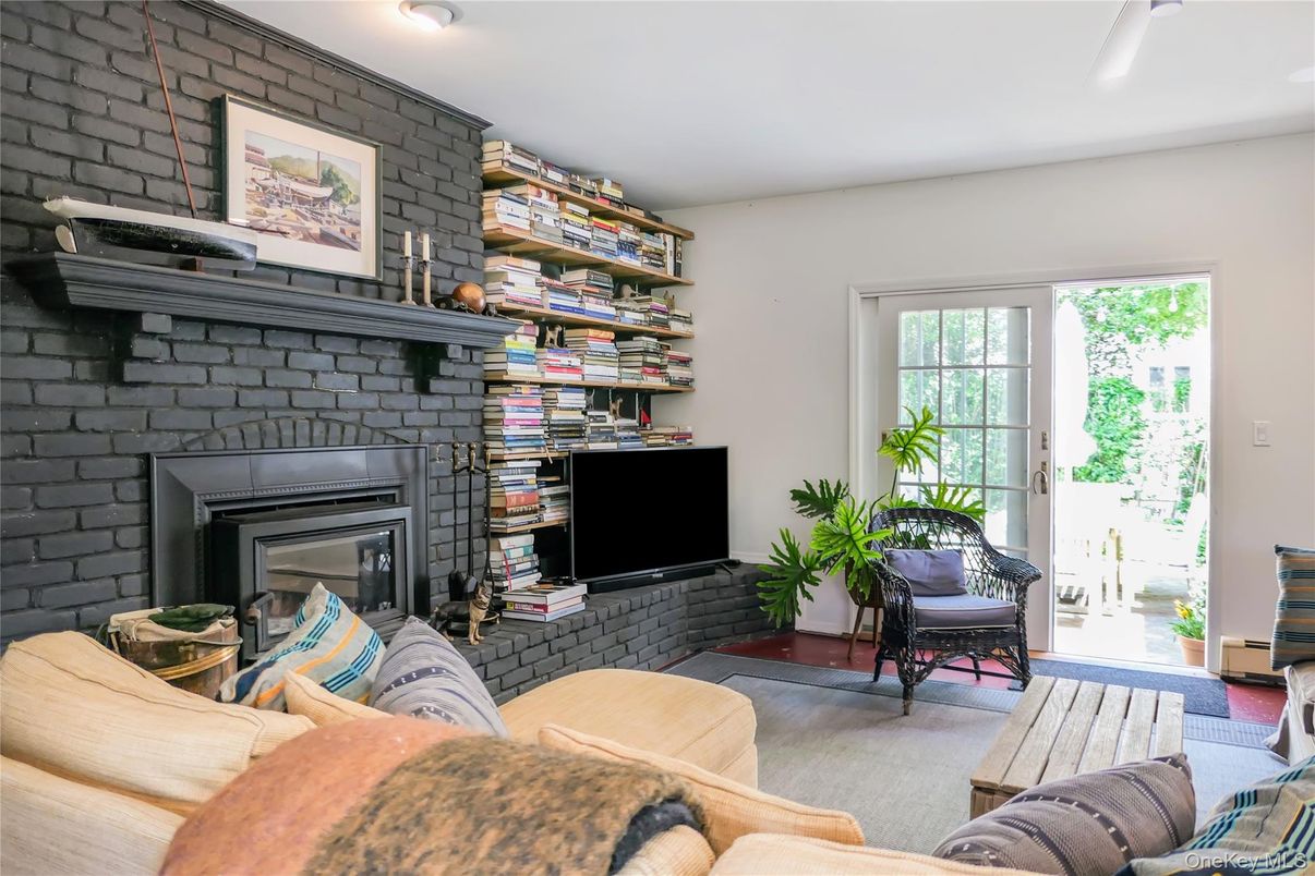 Fireplace, Interior, Living room, Stone Walls