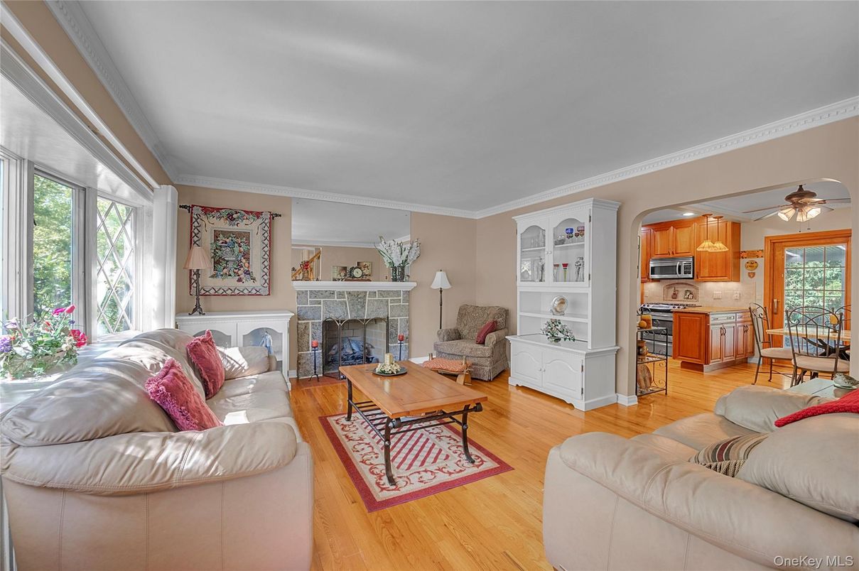 Fireplace, Interior, Kitchen, Living room, Wood Texture Flooring